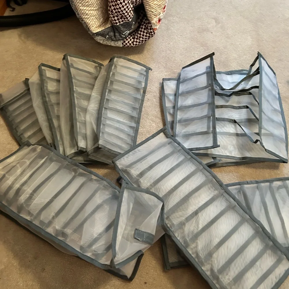 Gray Mesh Storage Organizers